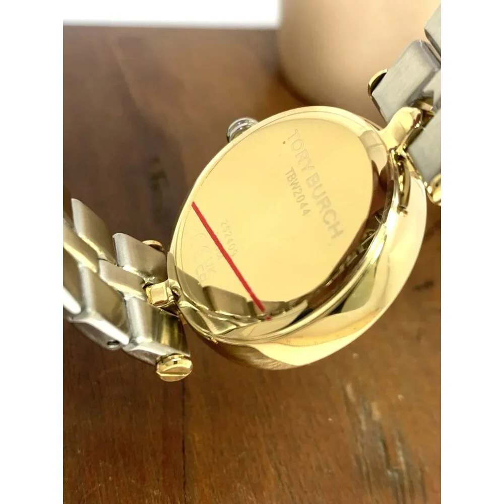 Tory Burch Women's Watch TBW2044 Kira Quartz Cream Dial Two Tone Steel 30mm